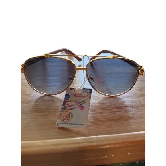 Fashion Eyewear Aviator Style Sunglasses 100% UVA UVB Stylish Lightweight - Picture 1 of 6